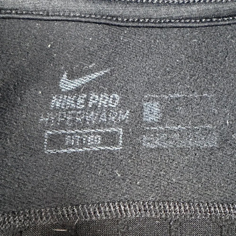 Nike Pro Hyperwarm Women Black‎ Quarter Zip Pullover Fitted Thumbhole Top Large
